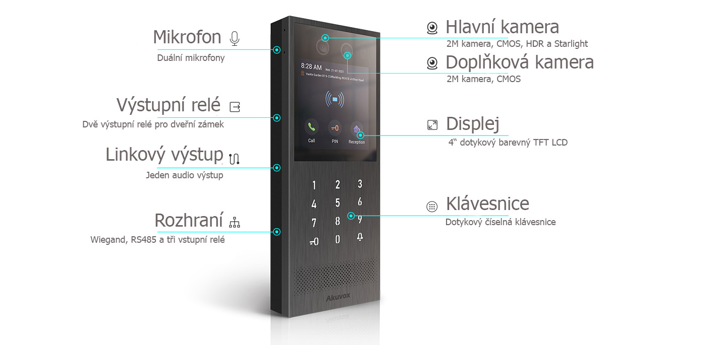Akuvox X912 Highend Antivandal Video s FaceID www